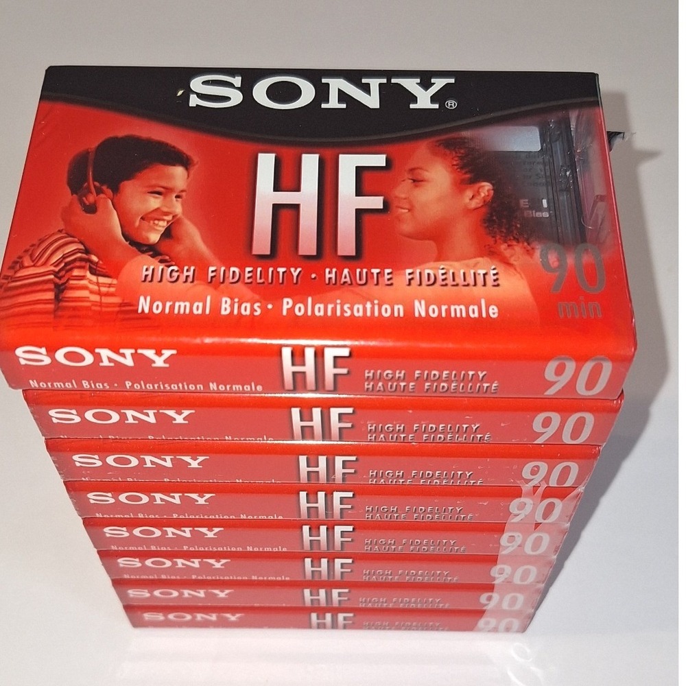 Sony HF 90 High Fidelity Normal Bias Blank Audio Cassette Tapes Lot of 8 C-90HFL